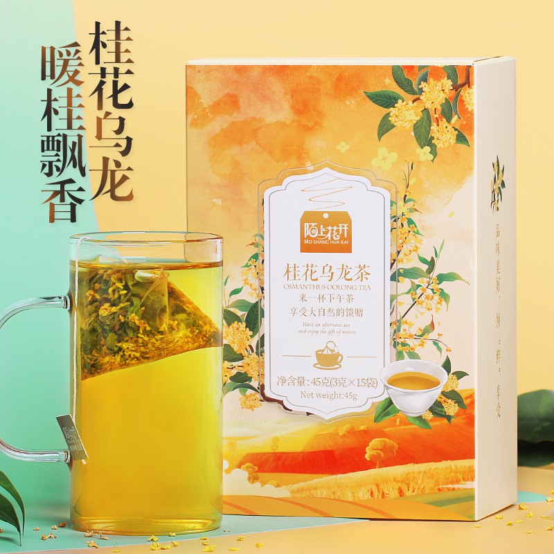 陌上花開桂花烏龍茶袋泡茶食用濃香桂花茶干桂組合花茶冷泡茶茶包 蝦皮購物