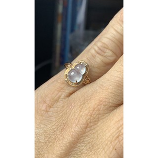 18K真金真鑽玻璃種葫蘆戒指💍