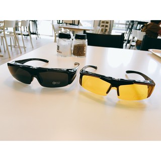 臺灣製 polarized 日夜用 寶麗萊偏光太陽眼鏡墨鏡 套鏡 可套在原本眼鏡上