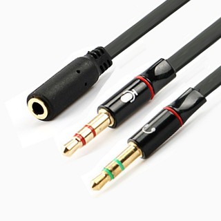 手機麥克風一分二音頻轉接頭線 耳機轉換電腦筆電音頻線 耳麥3.5二合一分線器 iPHONE安卓耳麥轉電腦 手機耳機轉電腦
