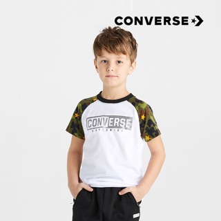 正版converse 男女童 中大童 迷彩 logo 短Tee 160