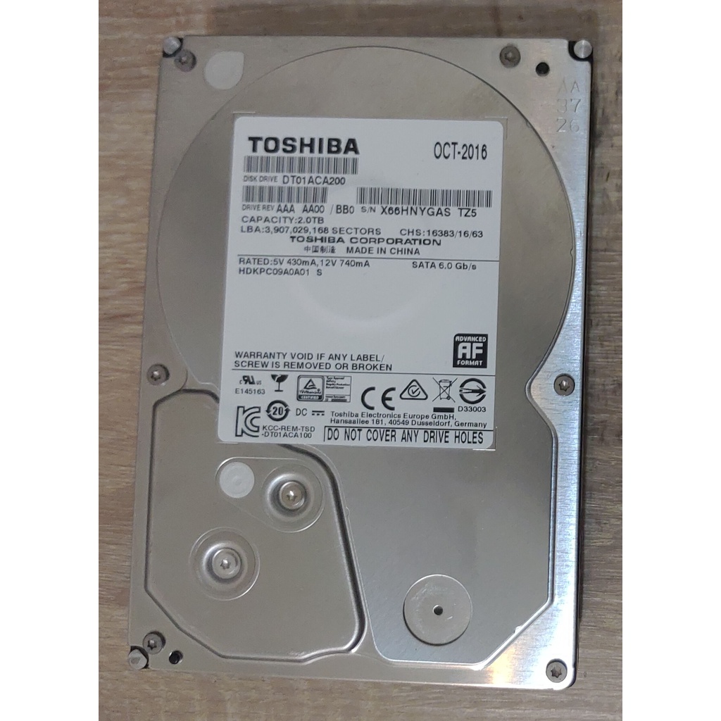 Toshiba DT01ACA200 硬碟 HDD 2TB