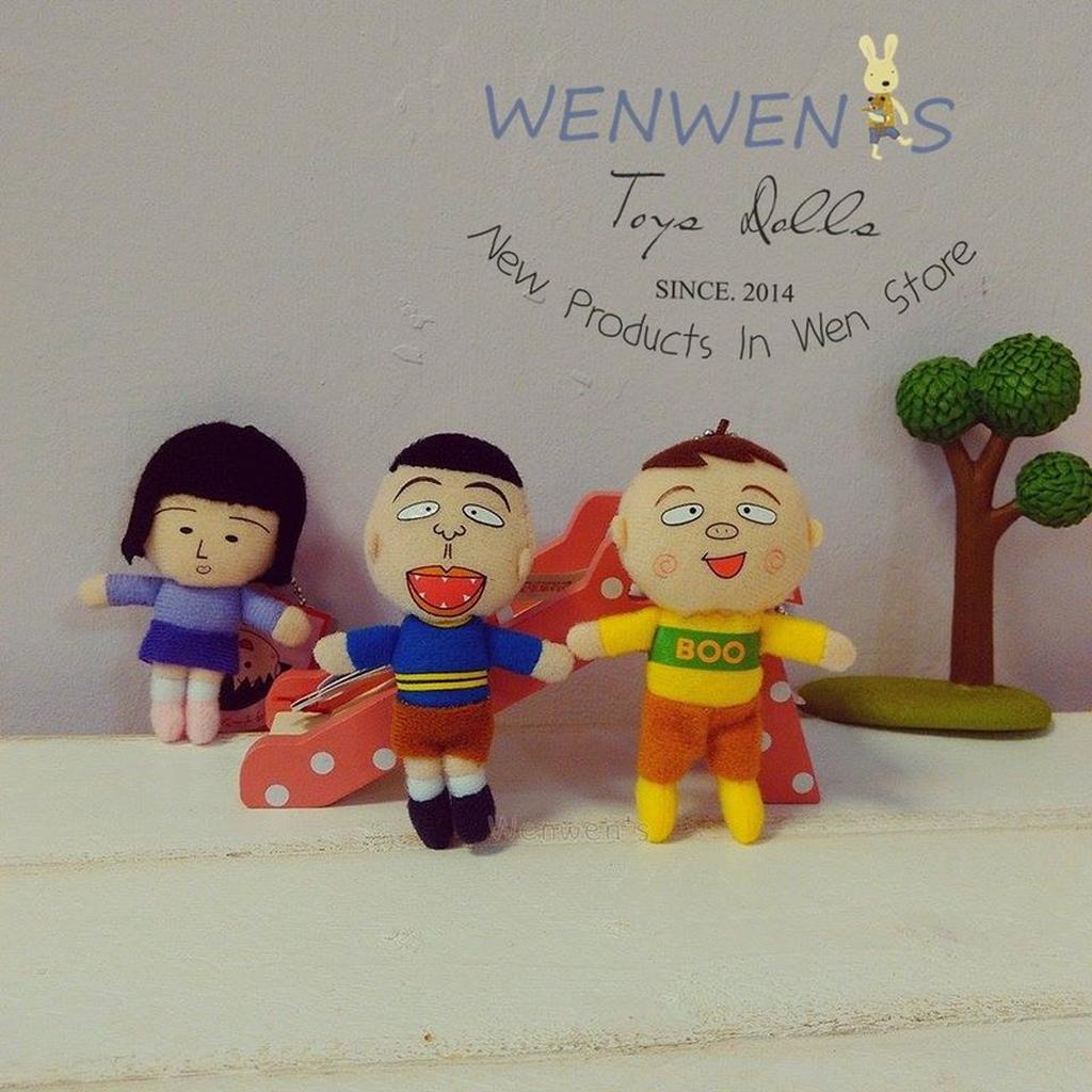 【Wenwens】日本帶回 正版 櫻桃小丸子 小丸子 吊飾 豬太郎 野口 丸尾 吊飾 絨毛娃娃 玩偶 造型 珠鍊