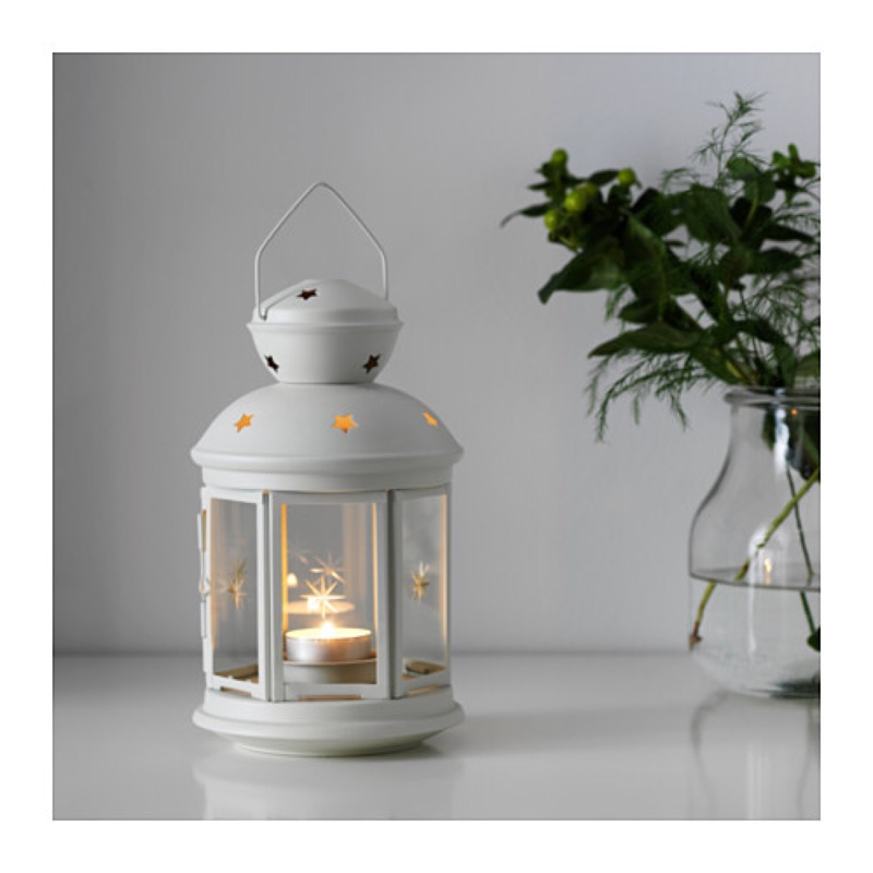 🎃現貨🎃IKEA ROTERA 鄉村風zakka小蠟燭燭台, 室內/戶外用 白色, 21 公分（不含蠟燭）