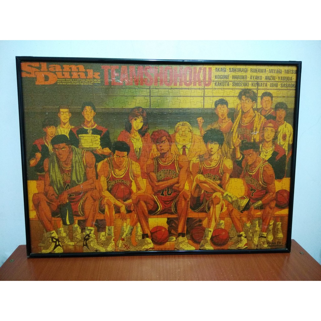 1995年 當時物 井上雄彥 SLAM DUNK 灌籃高手 湘北隊 全員合照 拼圖 海報 鋁框 裱框