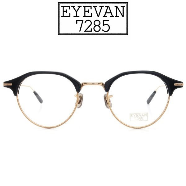 Eyevan7285 光學眼鏡641 1002 黑 金 復古眉框日本手工眼鏡 原作眼鏡 蝦皮購物
