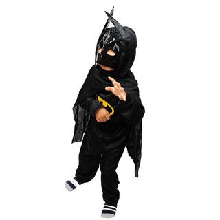 [59Cheap]萬聖節服裝 化裝舞會 角色扮演 正義英雄 兒童造型 全黑披風蝙蝠俠造型服