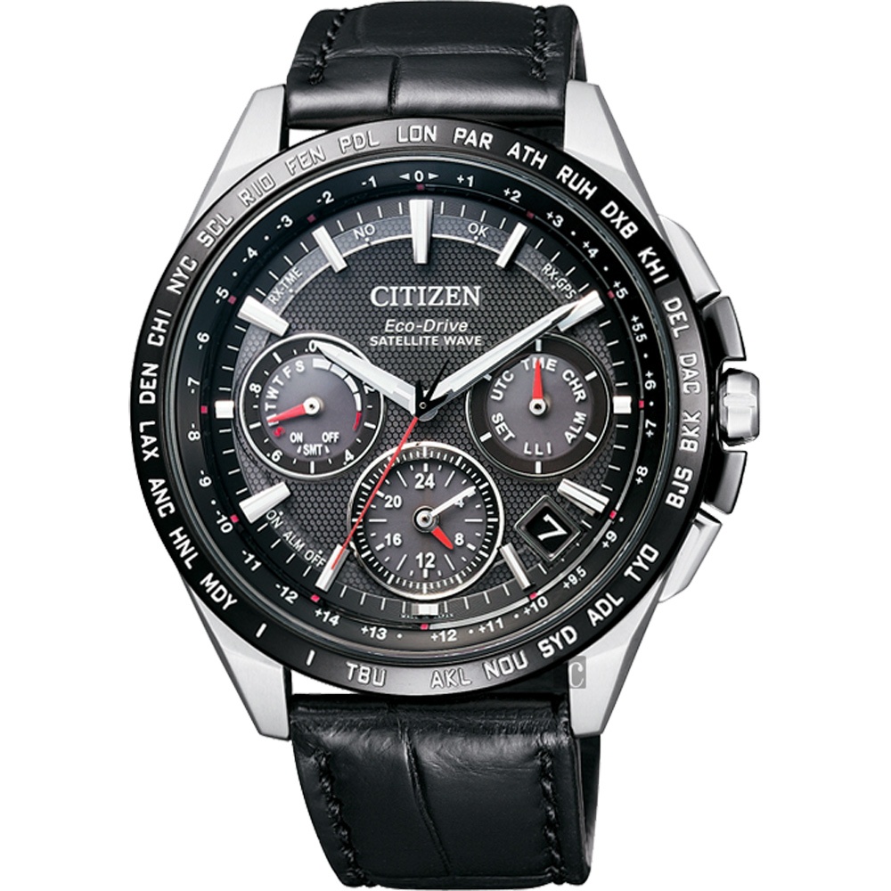 CITIZEN 星辰 Eco-Drive 鈦 光動能GPS衛星對時錶-黑/43mm CC9015-03E