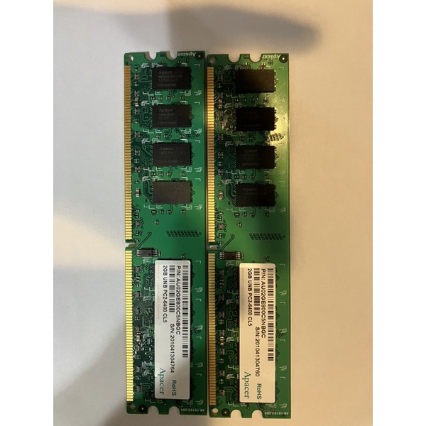 Apacer DDR2 800MHz 2GB ( 二手 ）