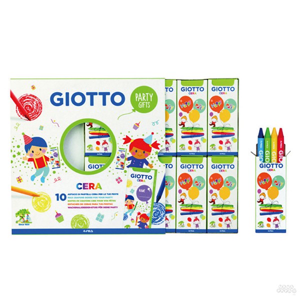 【義大利 GIOTTO】派對禮物分享盒(10入)-好清洗蠟筆