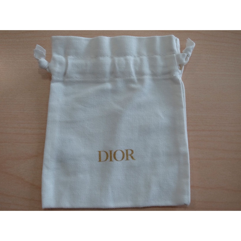 Dior 迪奧 克麗絲汀 布袋 束口袋 白色