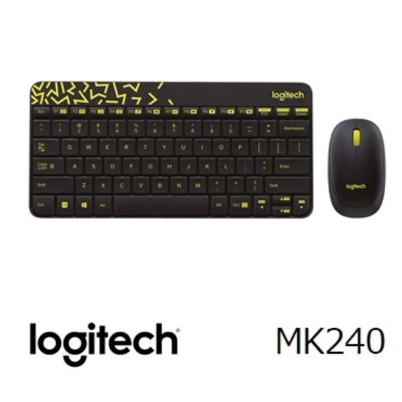 羅技 Logitech MK240 NANO 無線鍵盤滑鼠組合 - 黑黃 920-008207