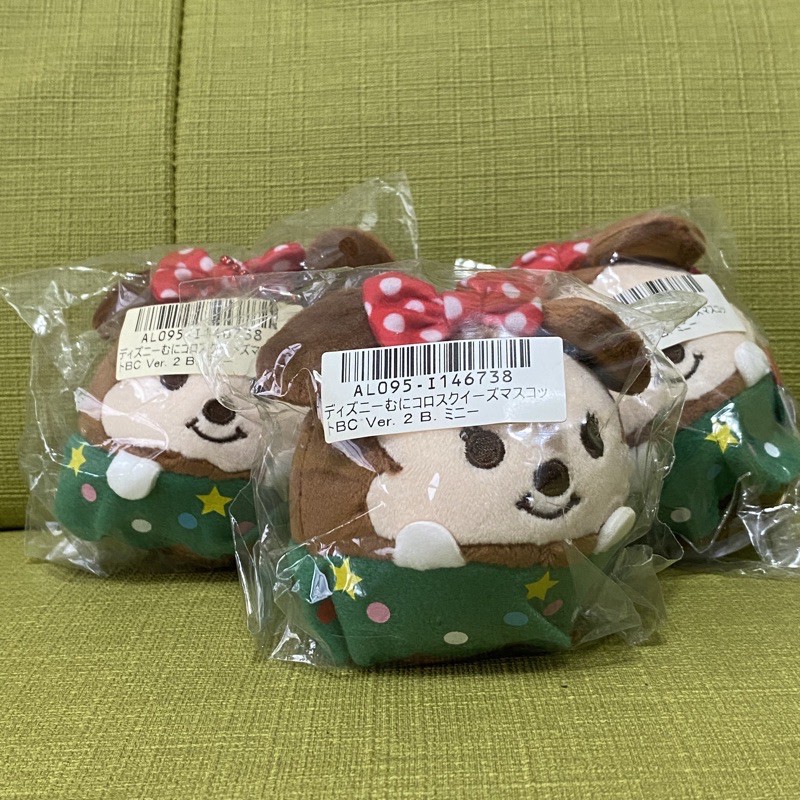 日本 正版 米妮 米老鼠 聖誕節 抓樂霸 景品 圓滾滾 娃娃 球 吊飾  toreba 日版 迪士尼 Disney
