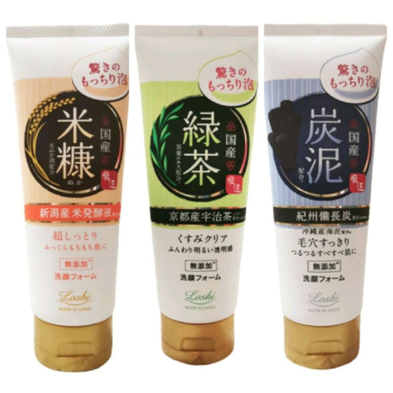 日本Loshi樂絲光澤透明淨化潤澤洗面乳120g