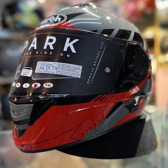 SP™ AIROH SPARK #8 深灰 紅 輕量化 全罩式安全帽 PINLOCK鏡片 內墨鏡