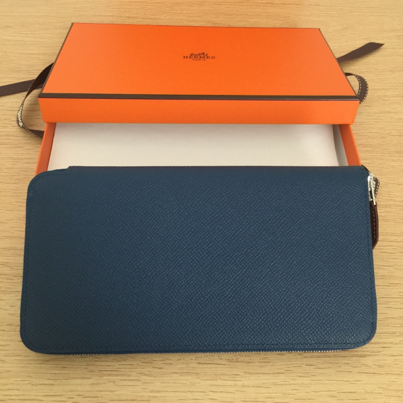 Hermes 愛馬仕silk In 絲巾長夾 Deep Blue 深藍 預購 蝦皮購物