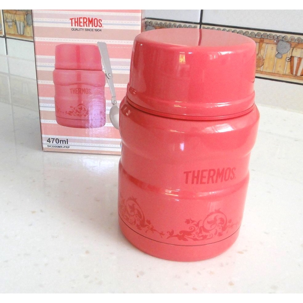 膳魔師 THERMOS SK3000MR-PRP(紅莓歐蕾) 不鏽鋼真空保溫食品罐 燜燒罐 悶燒罐 470ml