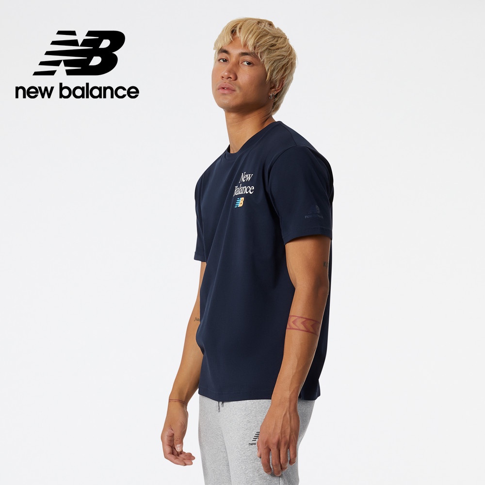 【New Balance】NB短袖上衣_男性_深藍色_AMT21515ECL