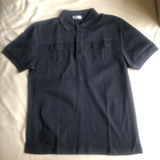 保證正品 Dior Homme DH 黑色 銀水晶 厚 素面網眼 POLO衫 SIZE L