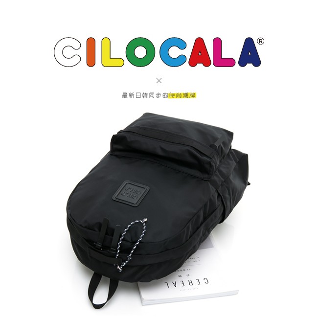 日本品牌 CILOCALA 亮彩尼龍防潑水BLACKY後背包 (暗黑 限量版) M尺寸 • L尺寸 (9成新)