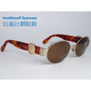 信義計劃 眼鏡 MOSCHINO MM 3002 義大利製 金色 金屬 圓框 frames sunglasses Rx