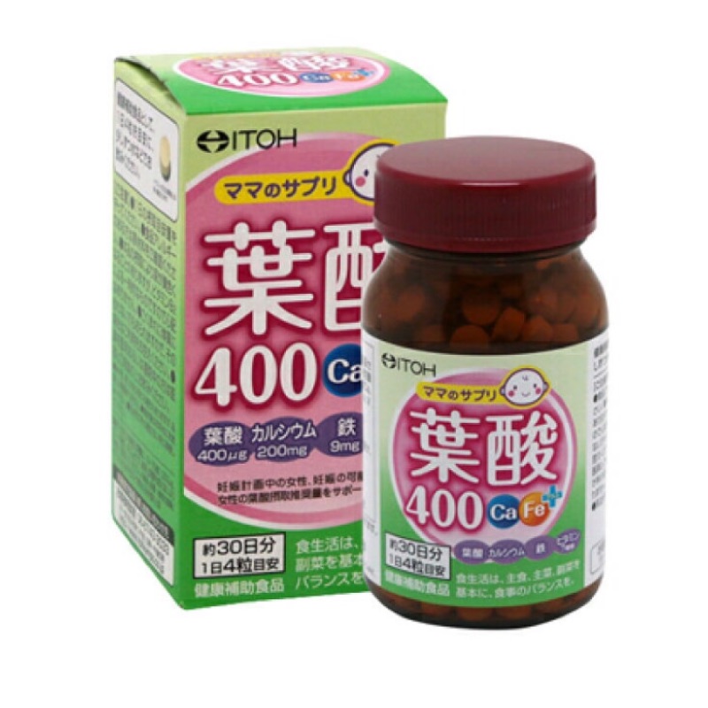 日本版 井藤漢方製藥ITOH 葉酸400+鐵+鈣 120錠 媽媽必備/準備懷孕/孕期/哺乳期/ 葉酸補充品