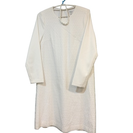 VIF Paris百貨專櫃品牌 名媛氣質 白圓領短袖白色秀氣氣質洋裝