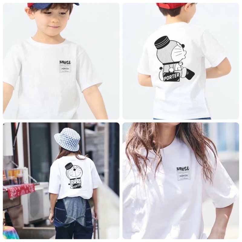 日本doraemon哆啦A夢x porter 兩大品牌聯名印花圖案T恤 親子裝