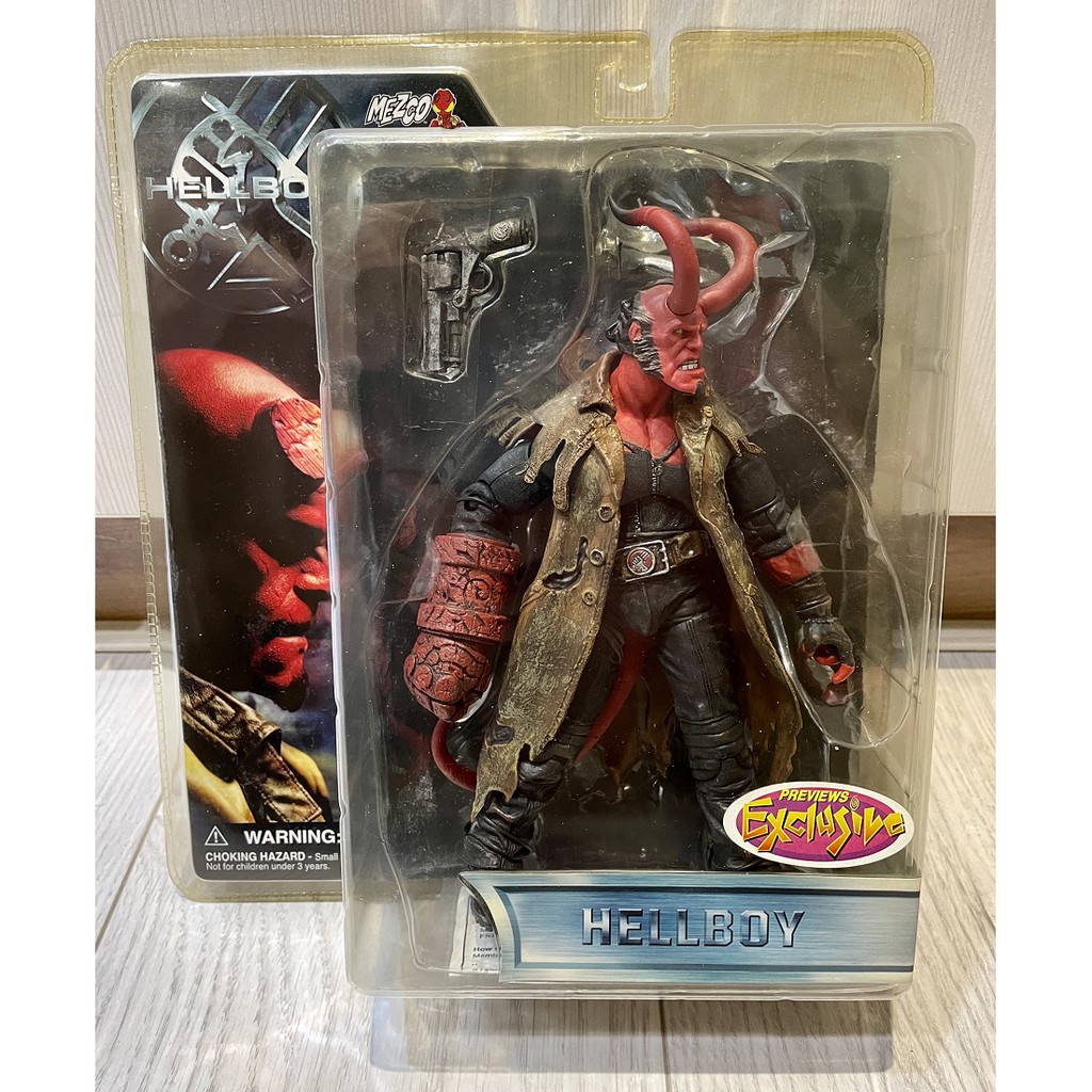 正版老物 2004 Mezco Hellboy 地獄怪客 血后的崛起 Previews Exclusive 長角版 吊卡