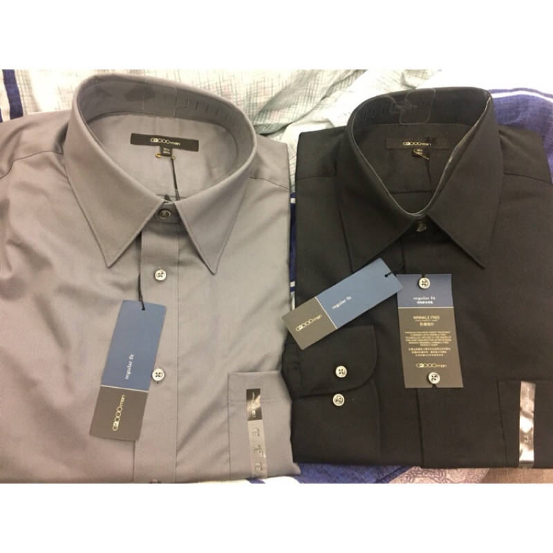 （全新）（香港買回）G2000襯衫 regular fit 系列 【灰】 斜紋長袖 襯衫 防皺免燙 修身剪裁