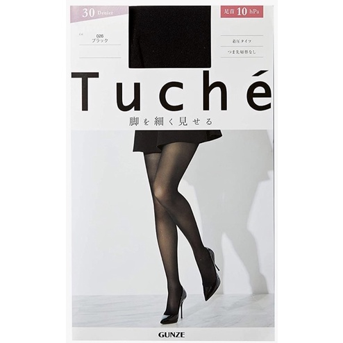 🇯🇵日本GUNZE Tuche 讓腳變纖細 壓力緊身褲 足部10hPa 30丹尼 黑色絲襪