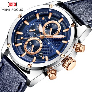 Mini FOCUS 男士頂級運動手錶商務時尚防水夜光日曆藍色石英男士手錶