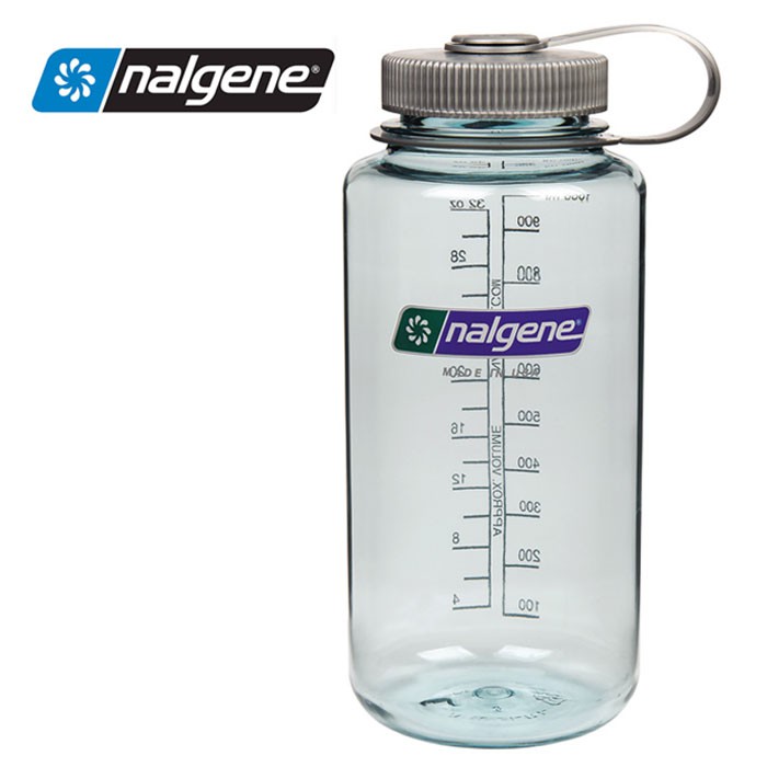 【Nalgene 美國】寬口水瓶 運動水壺 1000cc 水藍 (2178-2053)