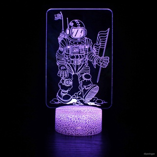 火箭 宇航員 飛船3D小夜燈七彩觸摸遙控臺燈禮品燈視覺燈