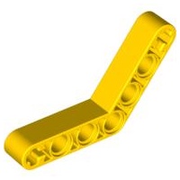 正版樂高LEGO零件(全新)-32348 42165 科技零件 橫桿 彎曲  1x7 4-4 黃色