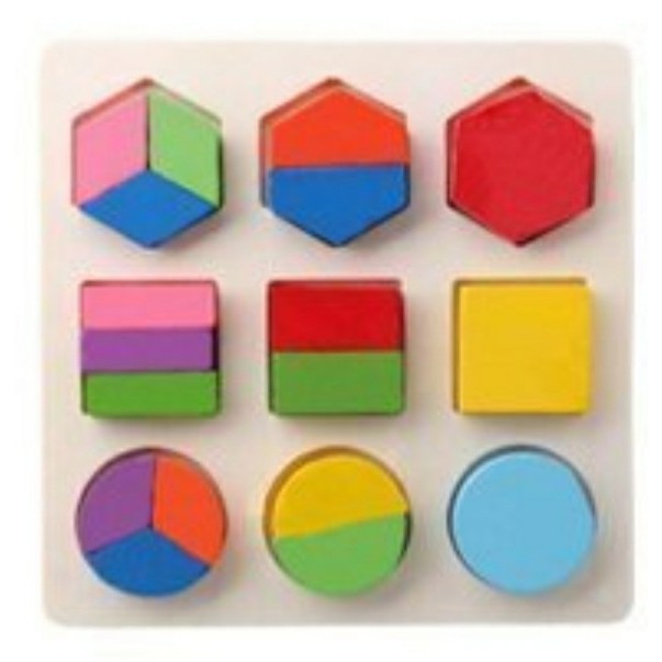 出清最低＄19元-兒童木製益智積木拼圖玩具 彩色形狀拼圖板 幾何形狀板 認知配對板