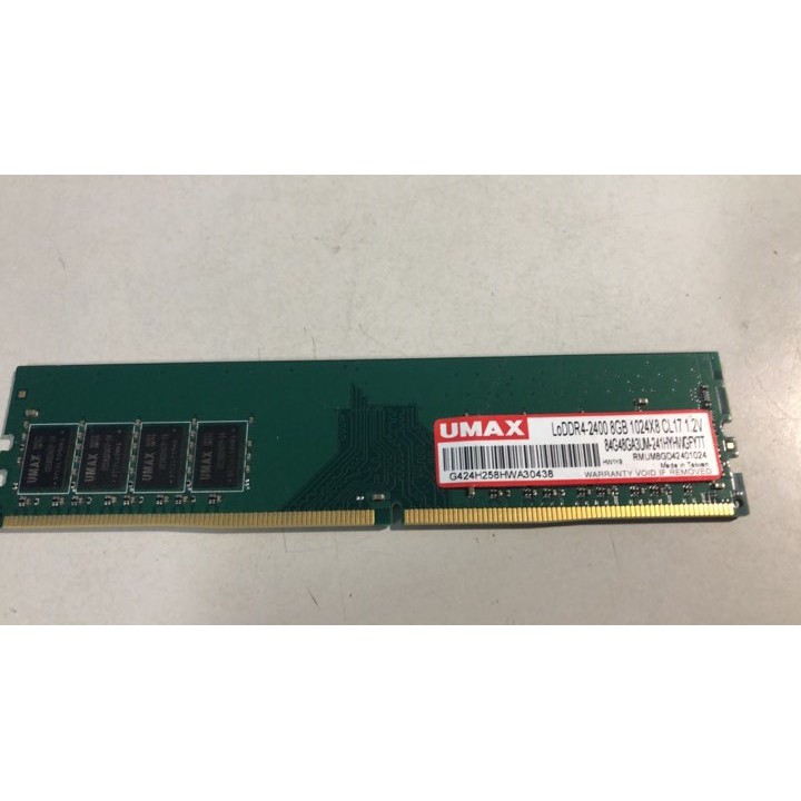 桌機記憶體 UMAX世成 DDR4 2400 8G單面