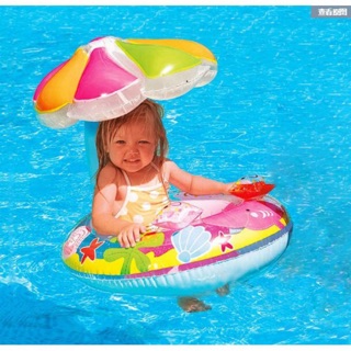 女童泳圈 超可愛 寶寶遮陽游泳圈 蘑菇造型座圈 寶寶泳圈 兒童泳圈 坐圈 坐艇