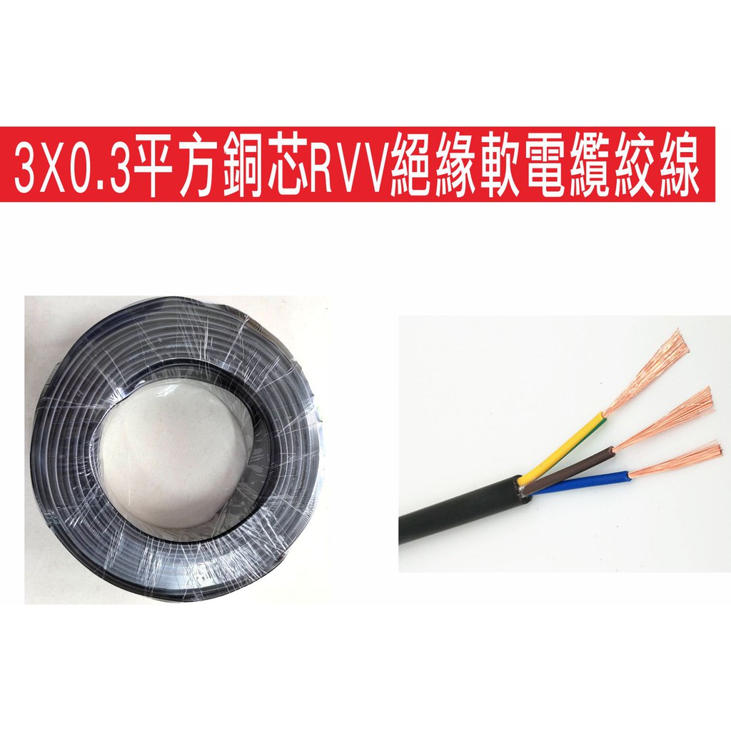 {遙控器達人}3X0.3平方銅芯RVV絕緣軟電䌫絞線 門禁陽極鎖 磁力鎖 配線,專用門禁安裝線路信號線軟耐磨防水抗氧壽命