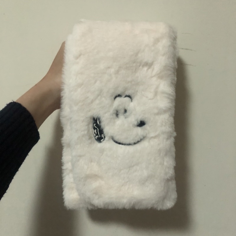 【現貨/近全新】史努比 SNOOPY 造型圍巾 白色 毛絨絨