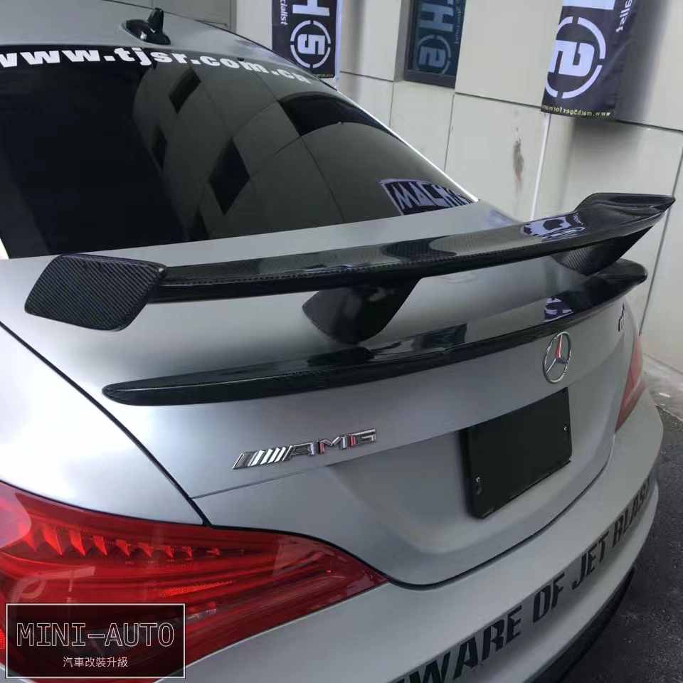 Mini Auto Cla45 Gt款碳纖維尾翼戰鬥尾翼改裝打孔benz W117 Cla250 副廠賓士 蝦皮購物
