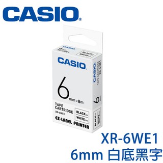 【3CTOWN】含稅開發票 CASIO卡西歐 6mm XR-6WE1 白底黑字 原廠標籤機色帶