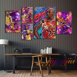 極有家 NBA掛畫 籃球明星 科比 詹姆士 喬丹 無框畫 臥室裝飾 彩繪 藝術畫 客廳 書房裝飾畫 實木框掛畫 生日禮物