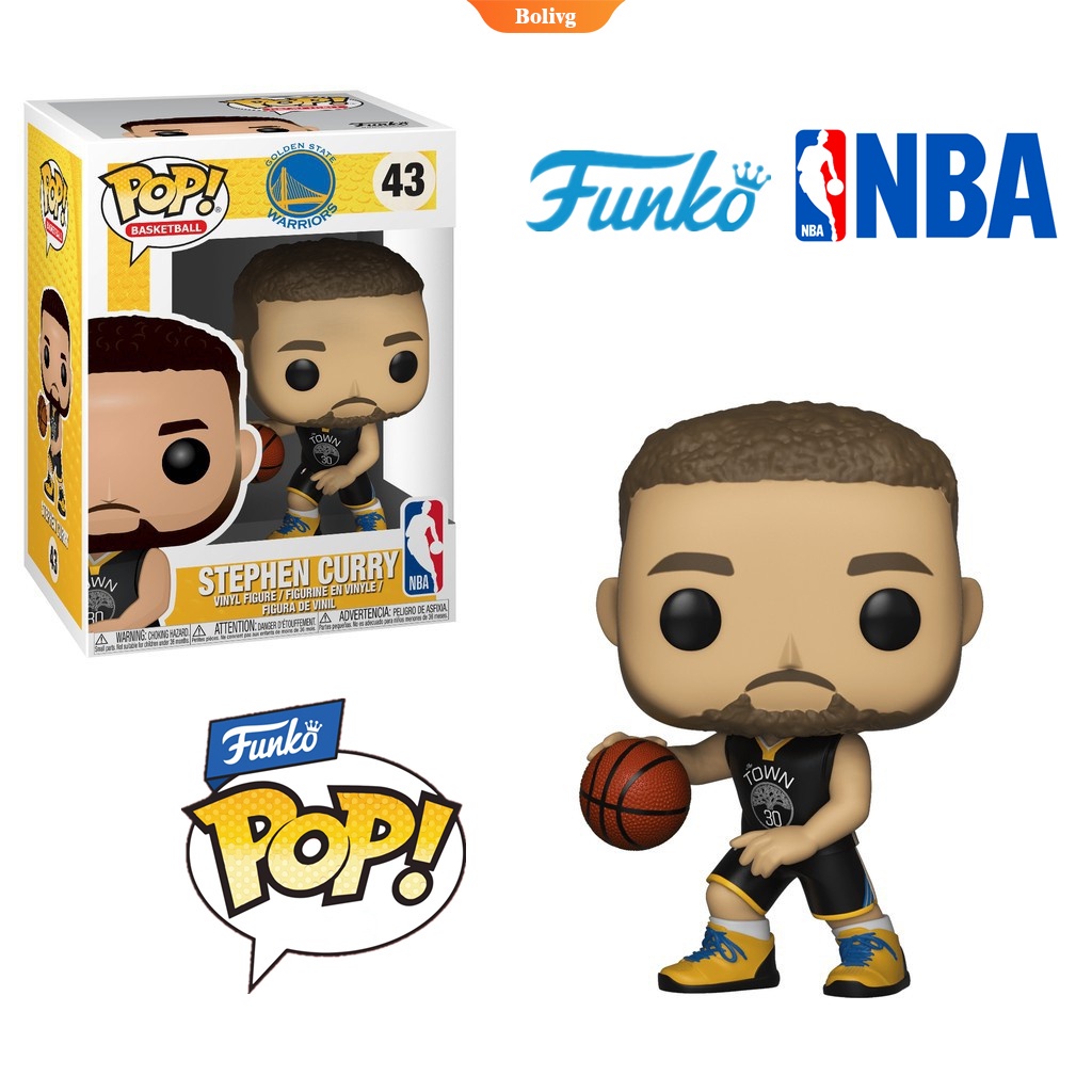 Funko Pop NBA 籃球金州戰士 Stephen Curry (黑色球衣) 43 人物收藏玩具兒童模型娃娃生日禮