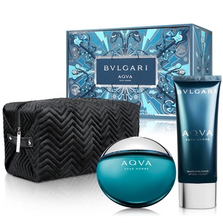 BVLGARI Aqva 寶格麗水能量香水禮盒 淡香水100ml+鬍後乳100ml+手拿包 ✰YENGEE✰