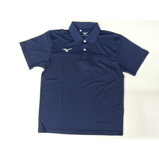 MIZUNO 美津濃 速乾排汗，抗紫外線抗臭 口袋設計 短袖 POLO衫 (32TA151714)深藍