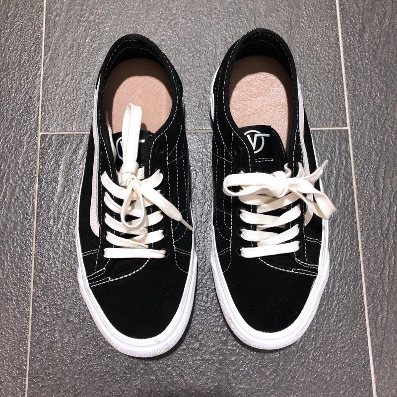 Vans 黑色x米白 麂皮皮革拼接 滑板鞋 男女可穿