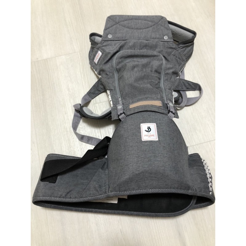 POGNAE NO.5超輕量機能坐墊型背巾-東京灰 (二手)