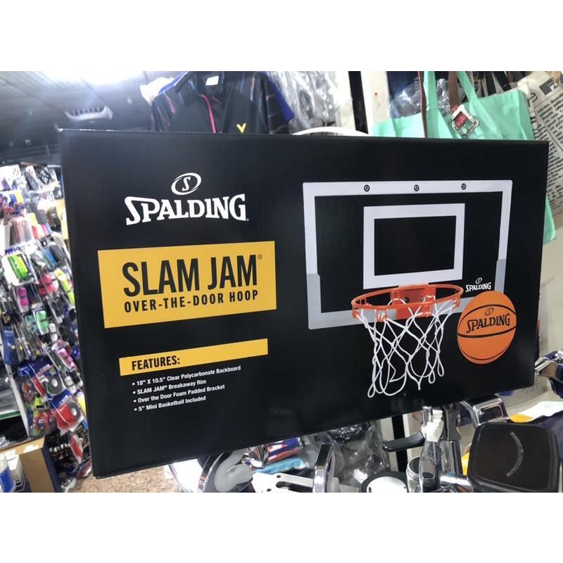 （羽球世家）🏀斯伯丁SPALDING NBA 室內小籃板 籃框(透明籃板+彈簧鋼框) 等比例縮小 灌籃含1號小籃球