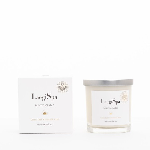 【莉蕾舒Laegis】LaegiSpa黑醋栗葉與大馬士革玫瑰香氛蠟燭180g法國進口精油蠟燭